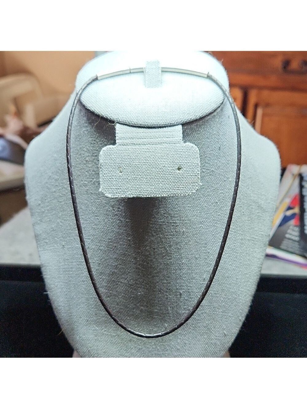 Braided leather sterling silver choker